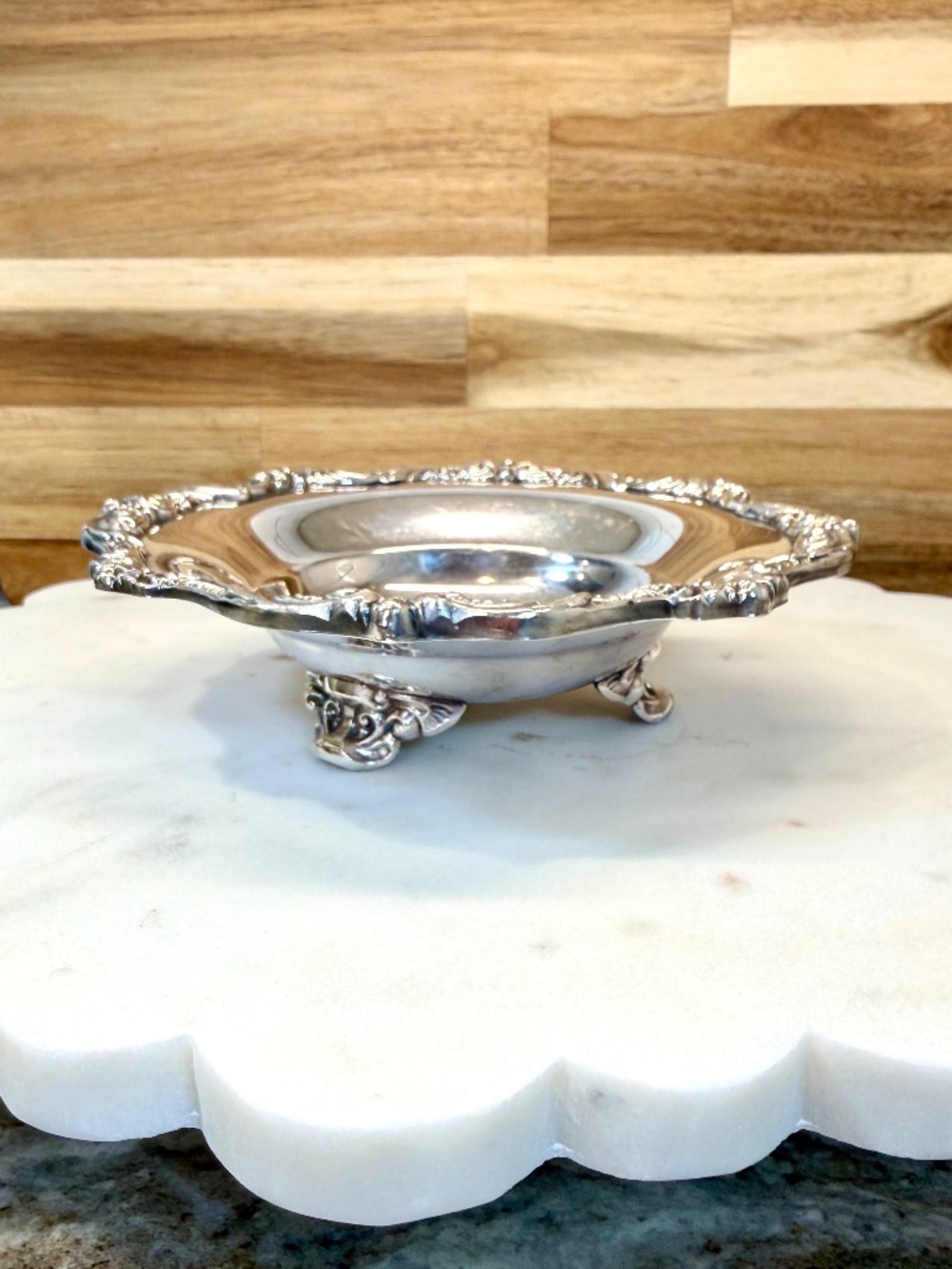 Vintage E.P.C.A. Old English Silverplate Small Footed Dish by Poole ✨